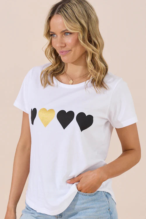 Rio Heart Tee 100% BCI Cotton - White